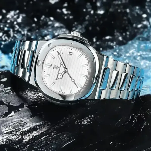 POEDAGAR High Quality 613 Men’s Watch Quartz Silver And White (3 Year Warranty) - Image 4