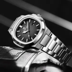 POEDAGAR High Quality 613 Men’s Watch Quartz Silver And Black (3 Year Warranty)