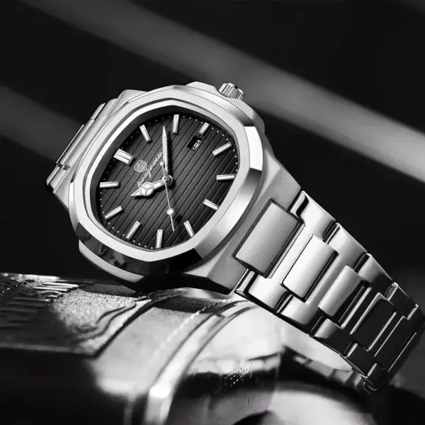 POEDAGAR High Quality 613 Men’s Watch Quartz Silver And Black (3 Year Warranty)