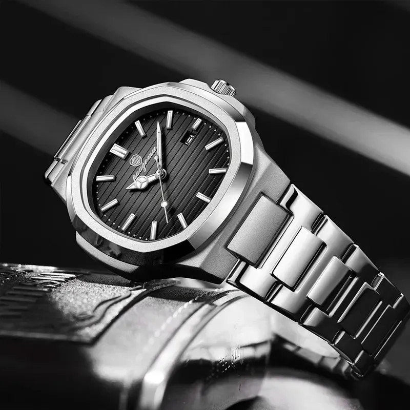 POEDAGAR High Quality 613 Men’s Watch Quartz Silver And Black (3 Year Warranty)