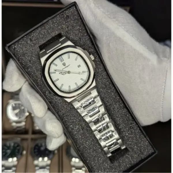 POEDAGAR High Quality 613 Men’s Watch Quartz Silver And White (3 Year Warranty)