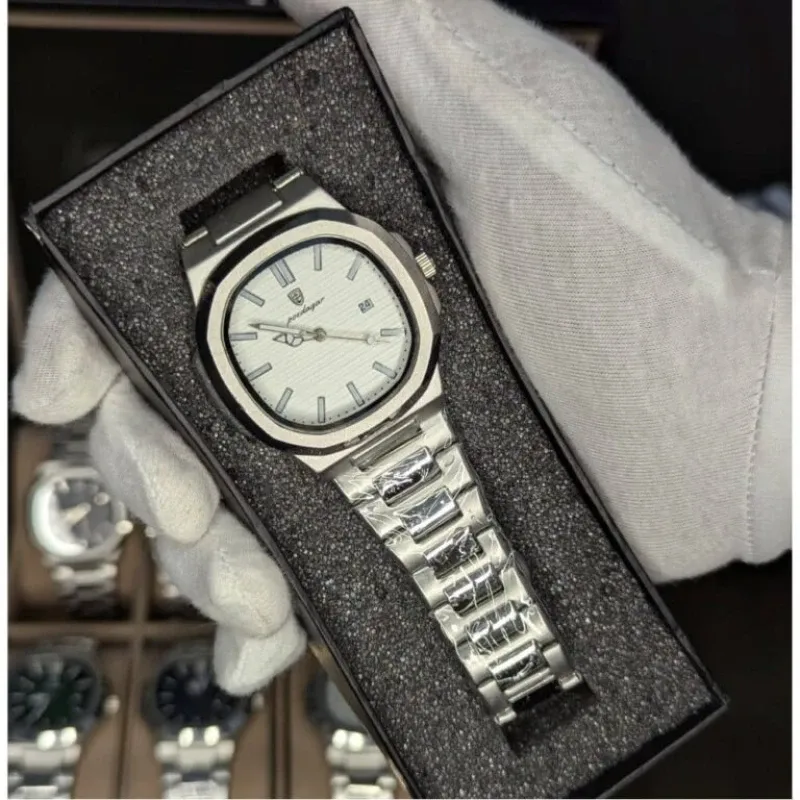 POEDAGAR High Quality 613 Men’s Watch Quartz Silver And White (3 Year Warranty)