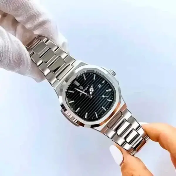 POEDAGAR High Quality 613 Men’s Watch Quartz Silver And Black (3 Year Warranty) - Image 3