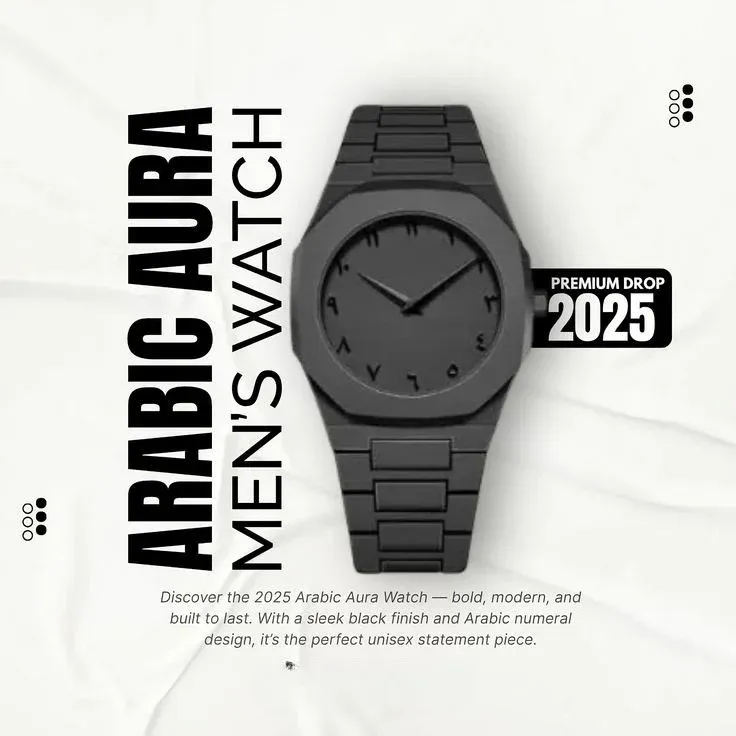 Arabic disit Carbon Fiber body men's watch (46gm weight)-full black